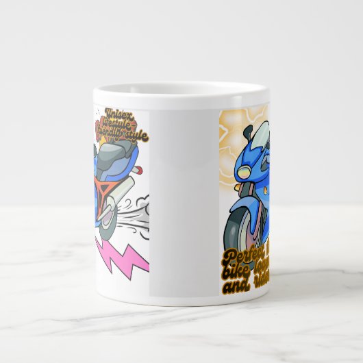 Minimale fiets kunst grafisch grote koffiekop (Voorkant)