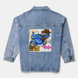 Minimale fiets kunst grafische denim jas jacket