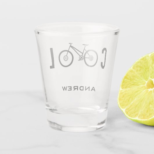 Minimale fiets met fietscyclus voor kool shot glas (Achterkant)