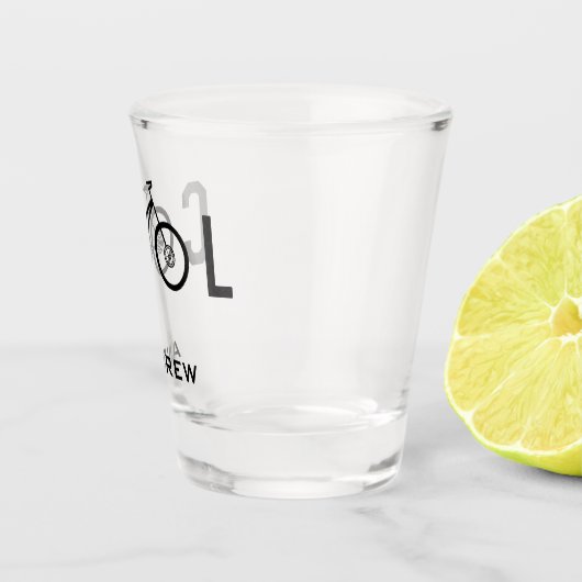 Minimale fiets met fietscyclus voor kool shot glas (Rechts)