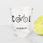 Minimale fiets met fietscyclus voor kool shot glas (Voorkant)