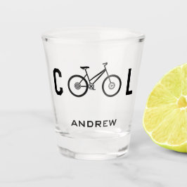 Minimale fiets met fietscyclus voor kool shot glas