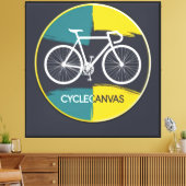 Minimale Fietsillustratie –  Canvas Afdruk (Insitu (Woonkamer))