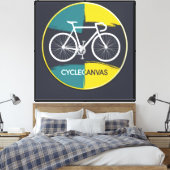 Minimale Fietsillustratie –  Canvas Afdruk (Insitu (Slaapkamer))