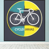 Minimale Fietsillustratie –  Canvas Afdruk (Insitu (Houten vloer))
