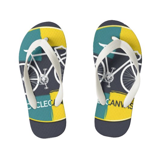 Minimale Fietsillustratie – Kinder Teenslippers (Voetbed)