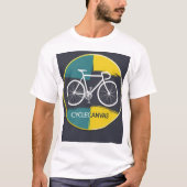 Minimale fietsillustratie – t-shirt (Voorkant)