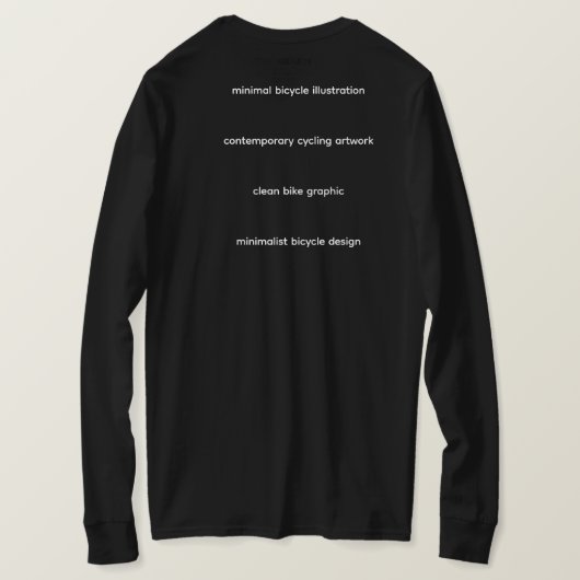 Minimale fietsillustratie – t-shirt (Design achterkant)
