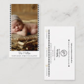 Minimale filmstrip pasgeboren fotografie visitekaartje (Voorkant / Achterkant)
