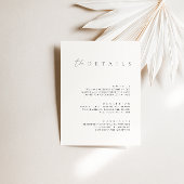 Minimale fiory Wedding Details Enclosure Card Kaart