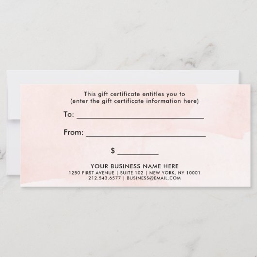 Minimale flair Blush | Cadeaubon (Achterkant)