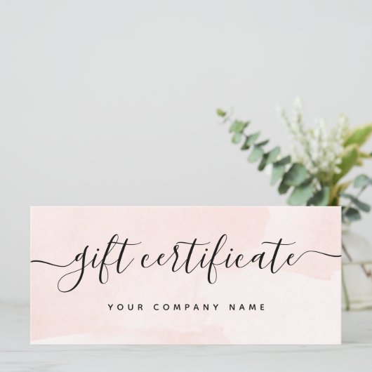 Minimale flair Blush | Cadeaubon (Staand voorkant)