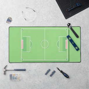 Minimale Flat Football Field Desk Mat -Heldergroen