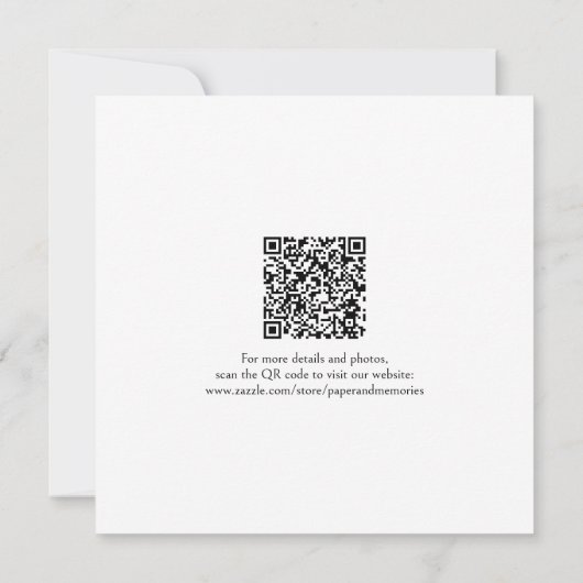 Minimale Floral bespaart de datum van QR-code brui Kaart (Achterkant)