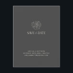Minimale Floral Black White Boho bewaar de datum Briefkaart<br><div class="desc">Minimalistische Floral Black White Tekening Boho Wedding Save the Date Briefkaart</div>