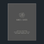 Minimale Floral Black White Boho bewaar de datum Briefkaart<br><div class="desc">Minimalistische Floral Black White Tekening Boho Wedding Save the Date Briefkaart</div>