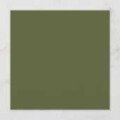 Minimale Floral Botanic Mos Groen op Witte Bruilof Menu (Achterkant)