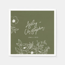 Minimale Floral Botanisch Blauw Bruiloft Cocktail