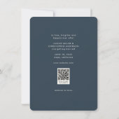 Minimale Floral Botanische Marine Blauw Foto Bruil Save The Date (Achterkant)