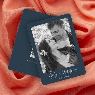 Minimale Floral Botanische Marine Blauw Foto Bruil Save The Date