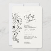 Minimale Floral Botanische Melk Wit Bruiloft Douch Kaart (Voorkant)