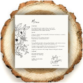 Minimale Floral Botanische Melk Wit Bruiloft Menu