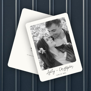 Minimale Floral Botanische Melk Wit Foto Bruiloft Save The Date