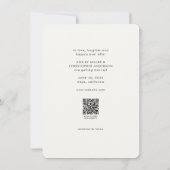 Minimale Floral Botanische Melk Wit Foto Bruiloft Save The Date (Achterkant)