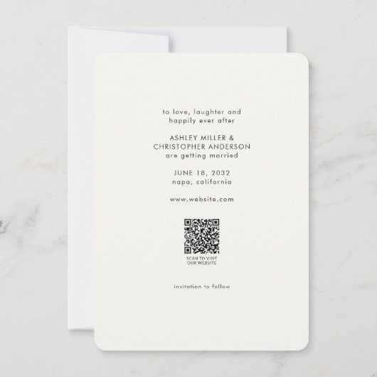 Minimale Floral Botanische Melk Wit Foto Bruiloft Save The Date (Achterkant)