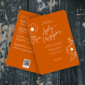 Minimale Floral Botanische Sinaasappel All-in-One  Kaart