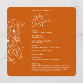 Minimale Floral Botanische Verbrande Sinaasappels  Programmakaart (Voorkant)