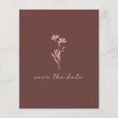 Minimale Floral Brown foto bespaart de datum (Voorkant)