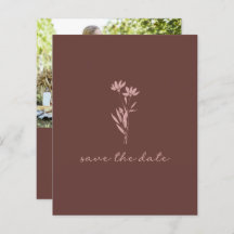 Minimale Floral Brown foto bespaart de datum