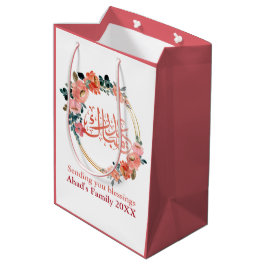 Minimale Floral Eid Mubarak Gift Bag Medium Cadeauzakje