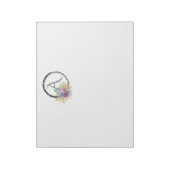 *~* Minimale Floral Glitter Monogram Initiaal Girl Notitieblok (Linkerzijde)