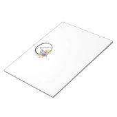 *~* Minimale Floral Glitter Monogram Initiaal Girl Notitieblok (Schuin)