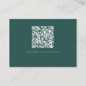 Minimale Floral Green Wedding Details QR Code Informatiekaartje (Achterkant)