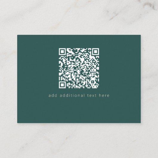 Minimale Floral Green Wedding Details QR Code Informatiekaartje (Achterkant)