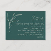 Minimale Floral Green Wedding Details QR Code Informatiekaartje (Voorkant)