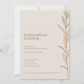 Minimale Floral Handmade Ivory Rehearsal Dinner Kaart (Voorkant)