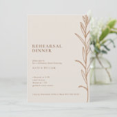 Minimale Floral Handmade Ivory Rehearsal Dinner Kaart (Staand voorkant)