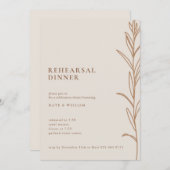 Minimale Floral Handmade Ivory Rehearsal Dinner Kaart (Voorkant / Achterkant)