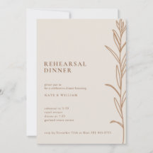 Minimale Floral Handmade Ivory Rehearsal Dinner