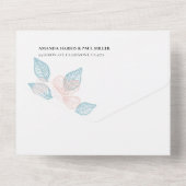 Minimale Floral in één weddenschap All In One Uitnodiging (Achterkant)