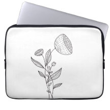 Minimale Floral Line Art Black and White