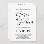 Minimale Floral Line Art Botany Wedding Kaart (Voorkant / Achterkant)