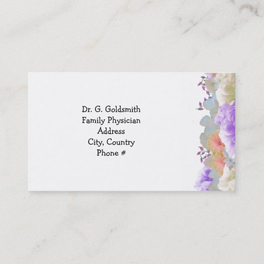 Minimale Floral Medical Appointkaart Afsprakenkaartje (Achterkant)