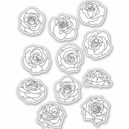 Minimale Floral Roos Line Art Sticker