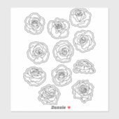 Minimale Floral Roos Line Art Sticker (Vel)