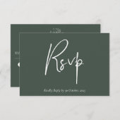 Minimale Floral RSVP-kaart RSVP Kaartje (Voorkant / Achterkant)